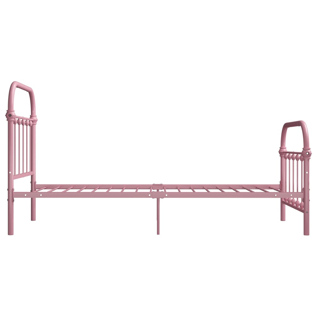 Sängynrunko pinkki metalli 100x200 cm - Sisustajankoti.fi