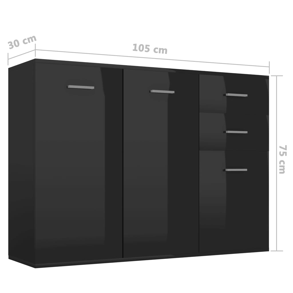 Senkki korkeakiilto musta 105x30x75 cm - Sisustajankoti.fi