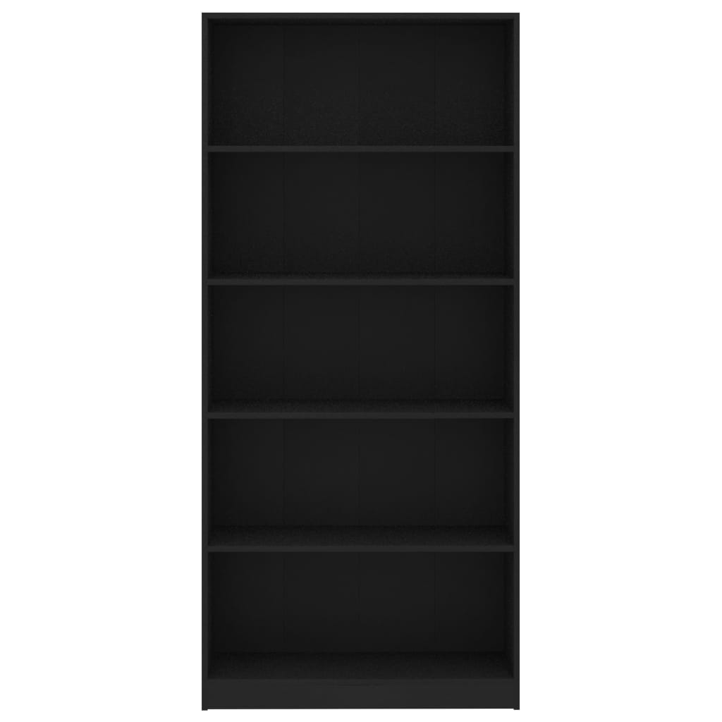 5-tasoinen kirjahylly musta 80x24x175 cm - Sisustajankoti.fi