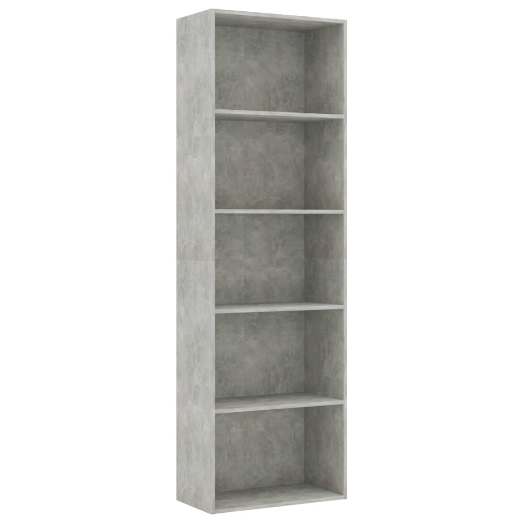 5-tasoinen kirjahylly betoninharmaa 60x30x189 cm - Sisustajankoti.fi