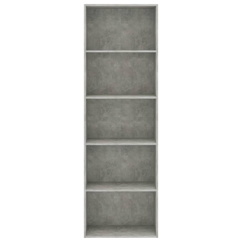 5-tasoinen kirjahylly betoninharmaa 60x30x189 cm - Sisustajankoti.fi