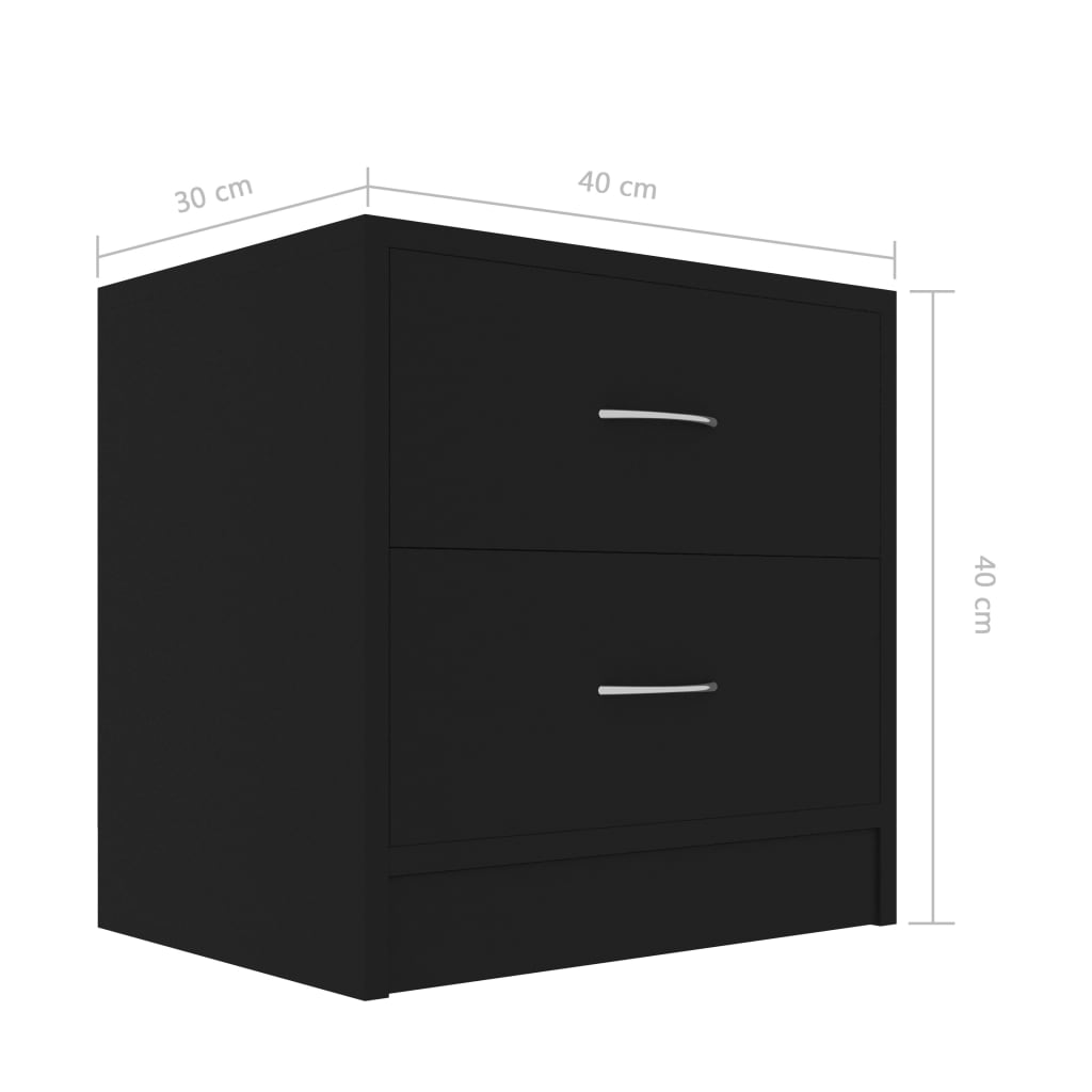 Yöpöydät 2 kpl musta 40x30x40 cm - Sisustajankoti.fi