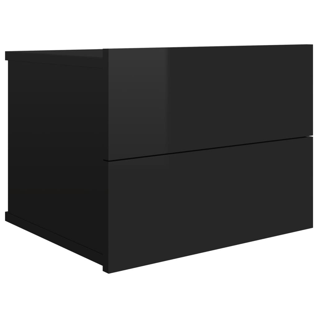 Yöpöydät 2kpl korkeakiilto musta 40x30x30 cm - Sisustajankoti.fi