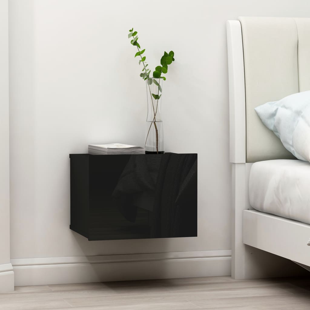 Yöpöydät 2kpl korkeakiilto musta 40x30x30 cm - Sisustajankoti.fi