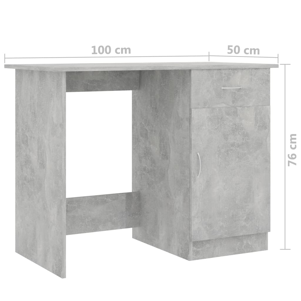 Työpöytä betoninharmaa 100x50x76 cm - Sisustajankoti.fi
