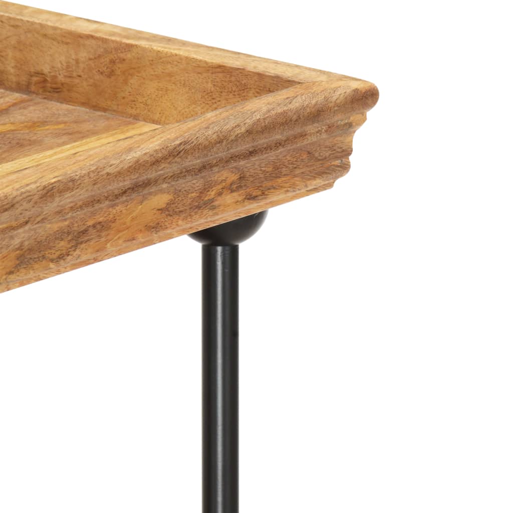 2-tasoinen kirjahylly 110x35x75 cm täysi mangopuu ja teräs - Sisustajankoti.fi