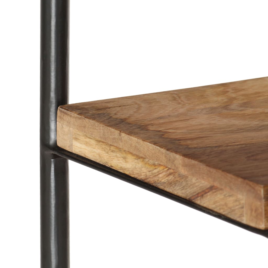 2-tasoinen kirjahylly 110x35x75 cm täysi mangopuu ja teräs - Sisustajankoti.fi