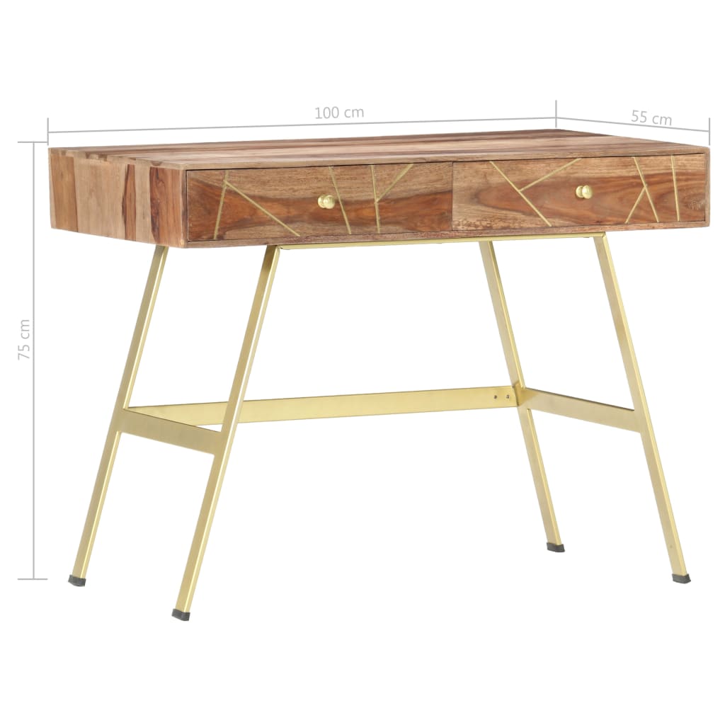 Kirjoituspöytä vetolaatikoilla 100x55x75 cm täysi seesampuu - Sisustajankoti.fi