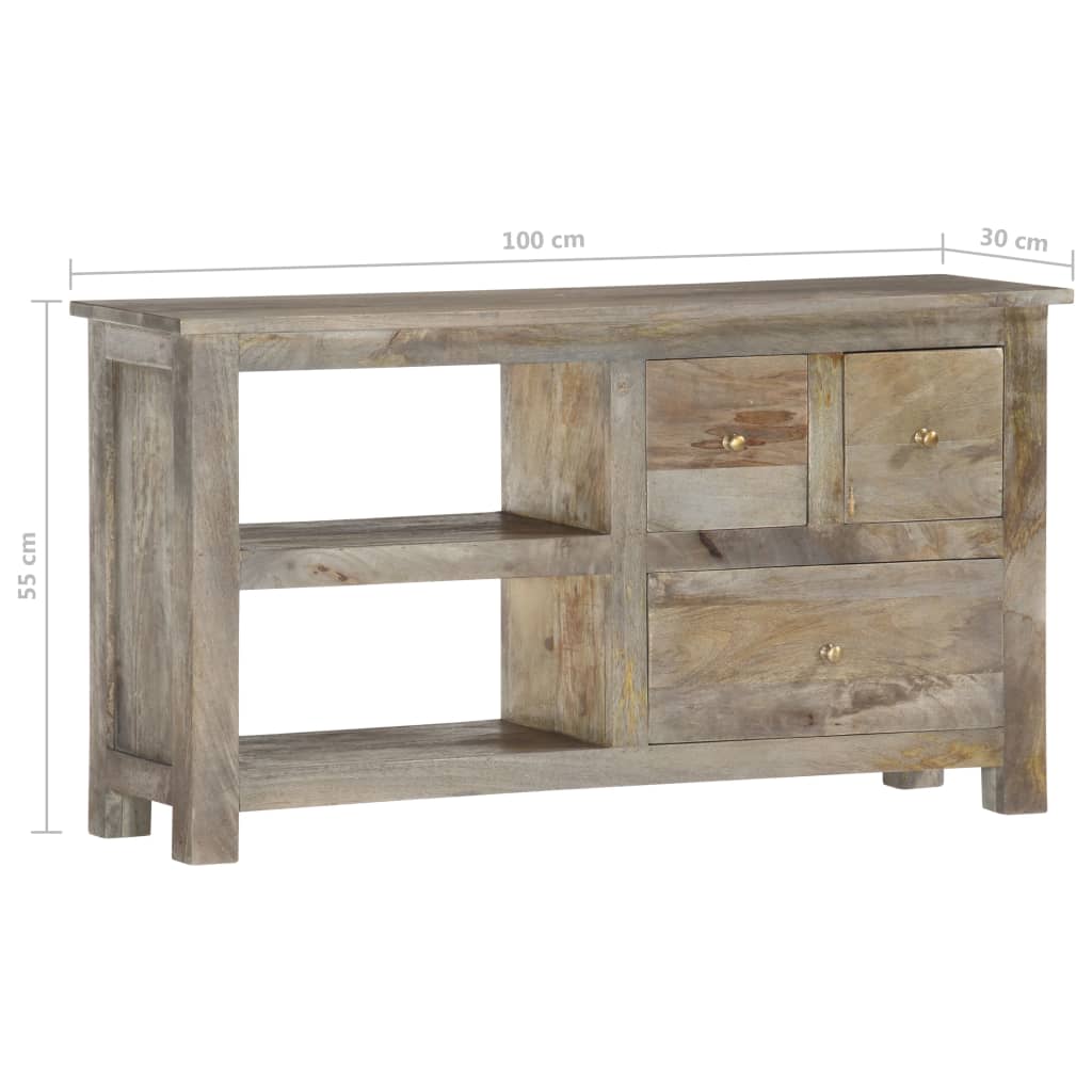 TV-taso 110x30x55 cm täysi mangopuu - Sisustajankoti.fi