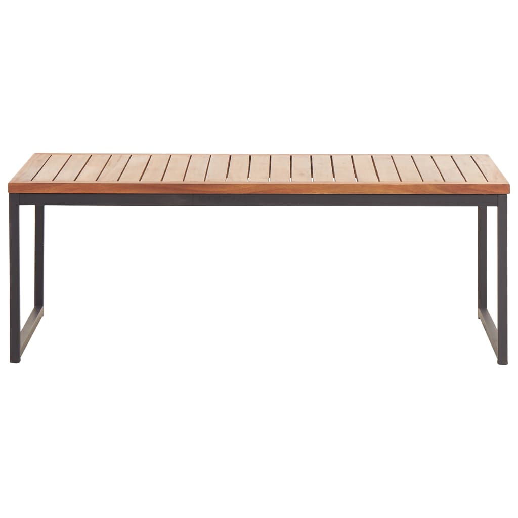 Sohvapöytä 100x60x36 cm täysi akaasiapuu ja teräs - Sisustajankoti.fi