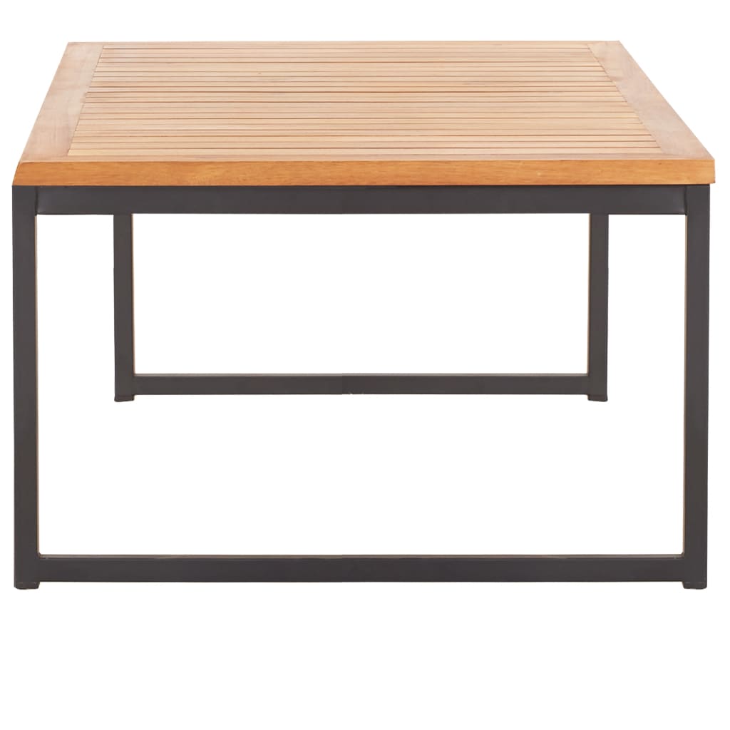 Sohvapöytä 100x60x36 cm täysi akaasiapuu ja teräs - Sisustajankoti.fi