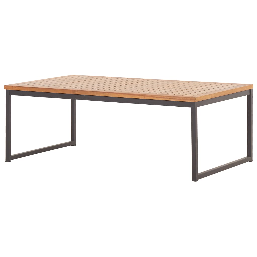 Sohvapöytä 100x60x36 cm täysi akaasiapuu ja teräs - Sisustajankoti.fi