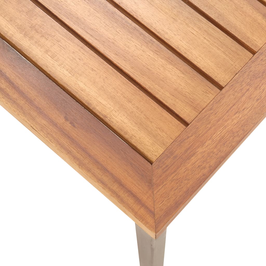 Sohvapöytä 100x60x36 cm täysi akaasiapuu ja teräs - Sisustajankoti.fi