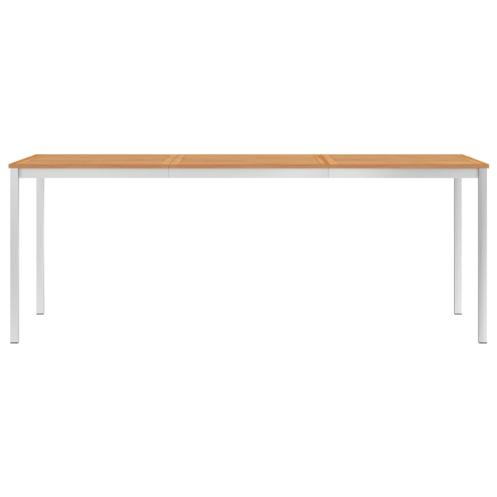 Puutarhan ruokapöytä 200x100x75 cm tiikki ja ruostumaton teräs - Sisustajankoti.fi