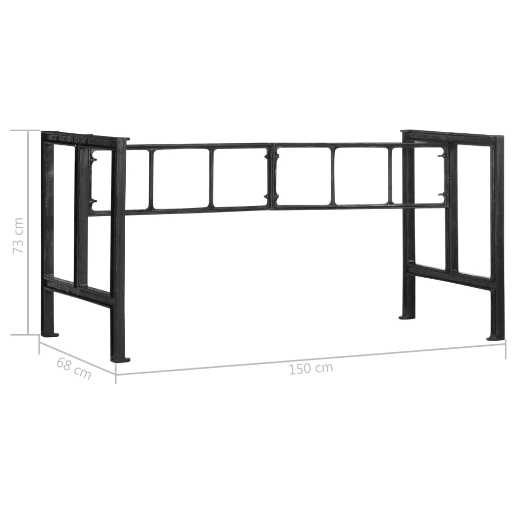 Ruokapöydän jalat 150x68x73 cm valurauta - Sisustajankoti.fi