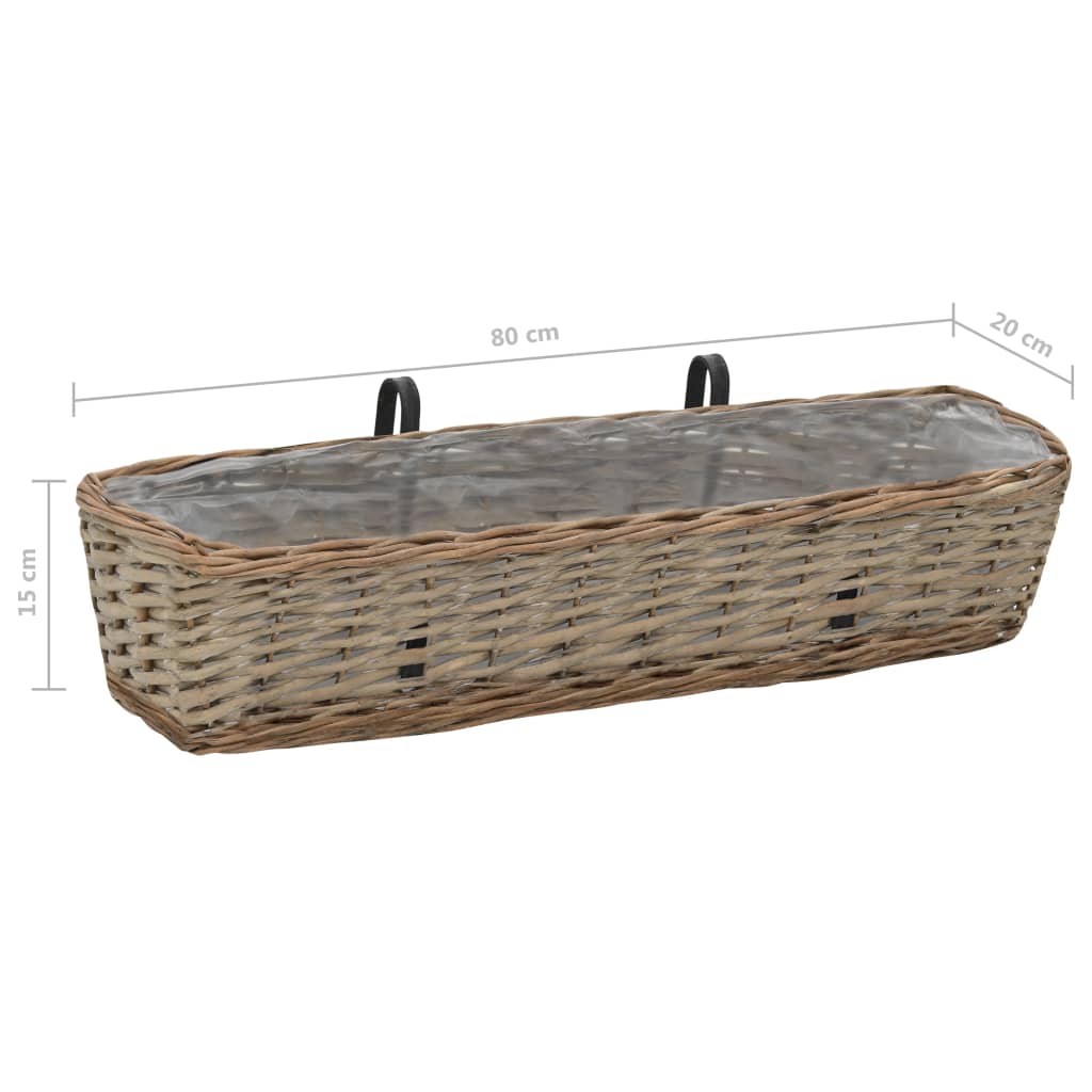 Parvekkeen kukkalaatikko 2 kpl paju PE-vuori 80 cm - Sisustajankoti.fi