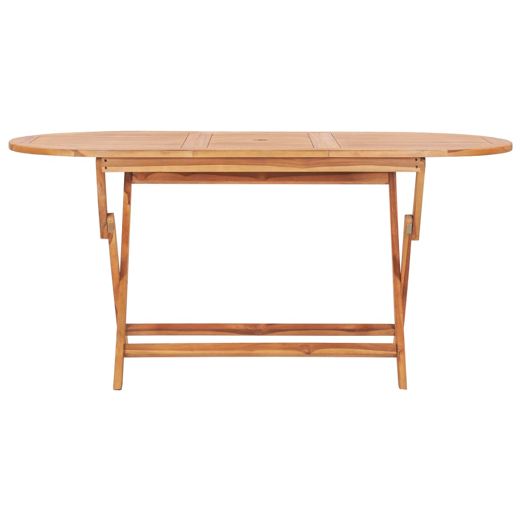 Kokoontaitettava puutarhapöytä 160x80x75 cm täysi tiikki - Sisustajankoti.fi