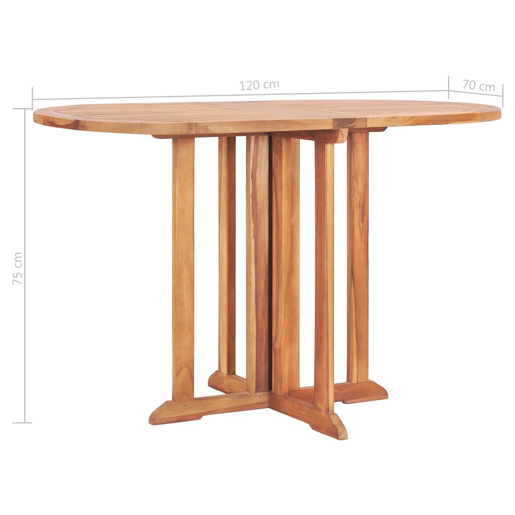 Kokoontaittuva perhosulkopöytä 120x70x75 cm tiikki - Sisustajankoti.fi