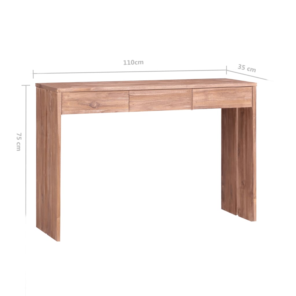 Konsolipöytä 110x35x75 cm täysi tiikki - Sisustajankoti.fi