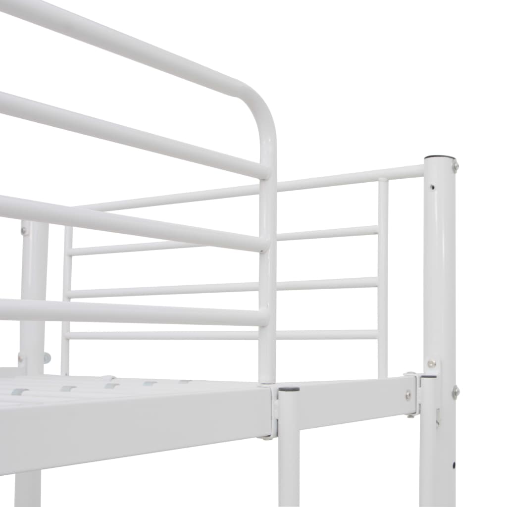 Kerrossänky pöydän rungolla valkoinen metalli 90x200 cm - Sisustajankoti.fi