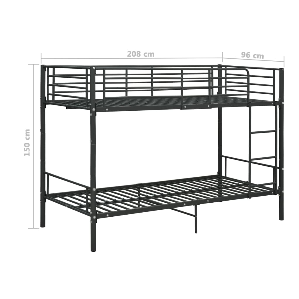 Kerrossänky musta metalli 90x200 cm - Sisustajankoti.fi