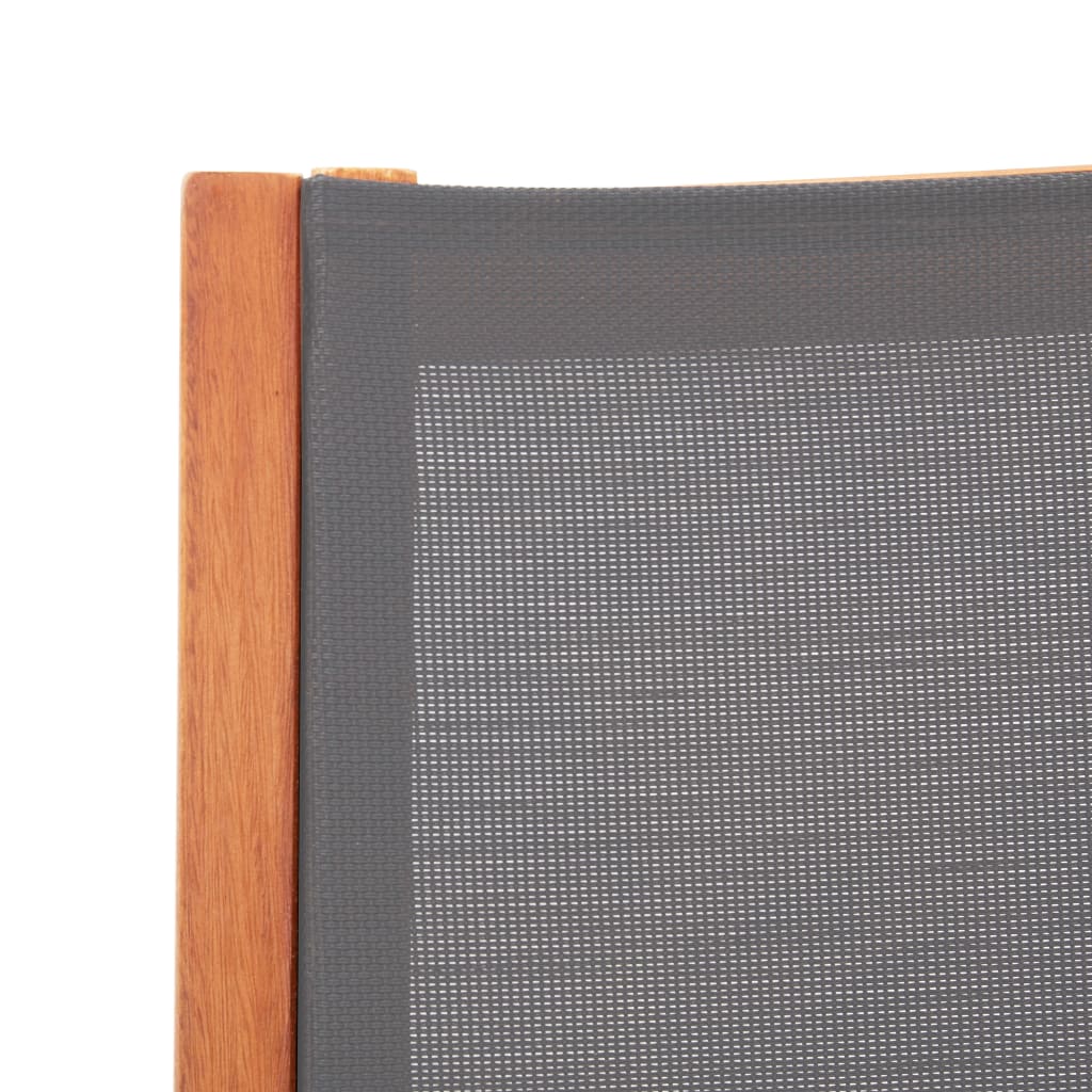 Puutarhatuoli jalkatuella harmaa eukalyptuspuu ja textilene - Sisustajankoti.fi