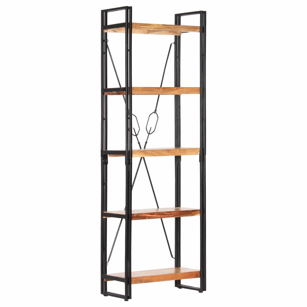 5-tasoinen kirjahylly 60x30x180 cm täysi akaasiapuu - Sisustajankoti.fi