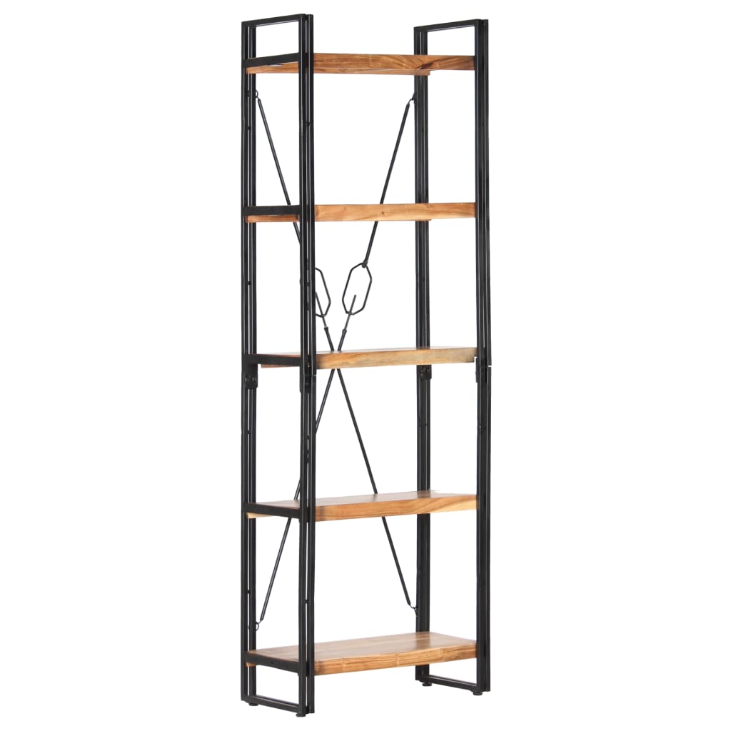 5-tasoinen kirjahylly 60x30x180 cm täysi akaasiapuu - Sisustajankoti.fi