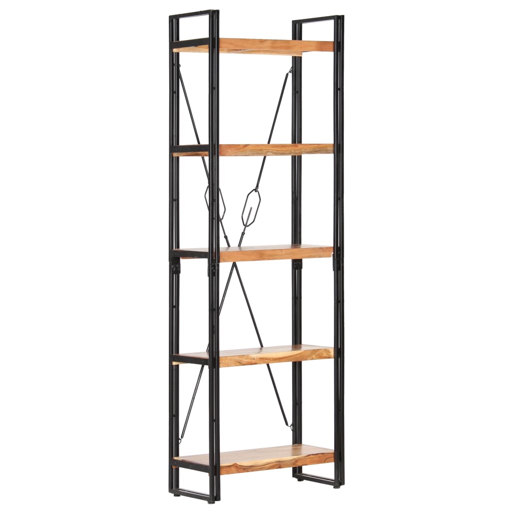 5-tasoinen kirjahylly 60x30x180 cm täysi akaasiapuu - Sisustajankoti.fi