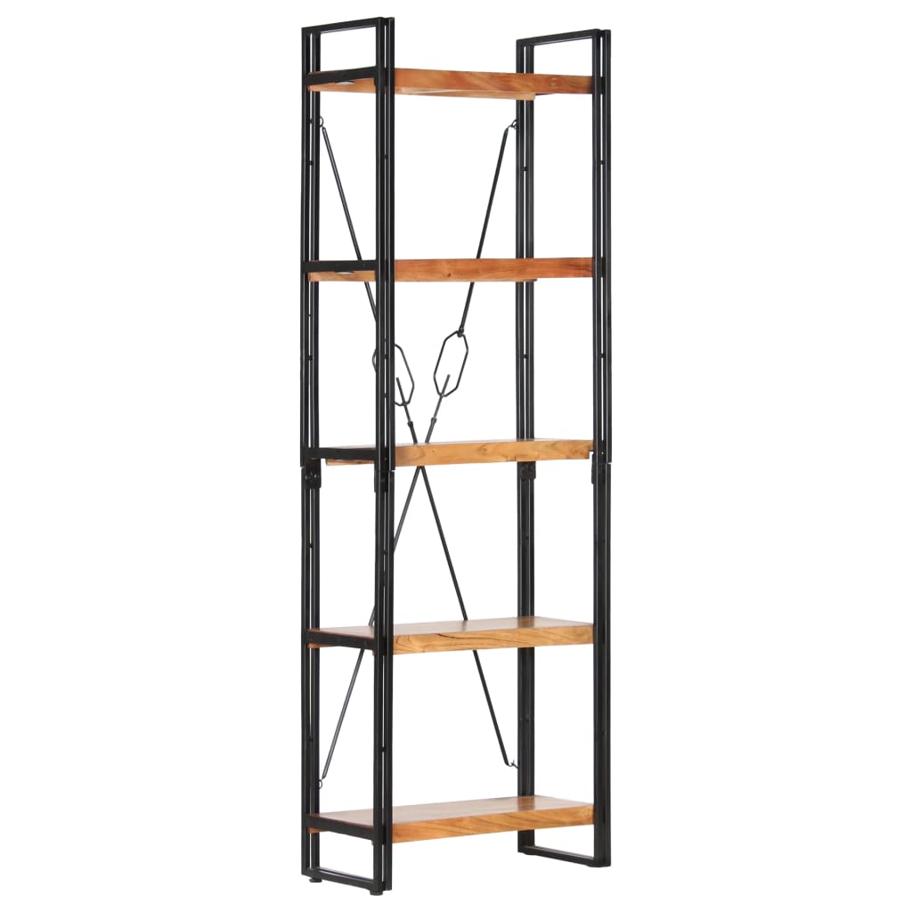 5-tasoinen kirjahylly 60x30x180 cm täysi akaasiapuu - Sisustajankoti.fi