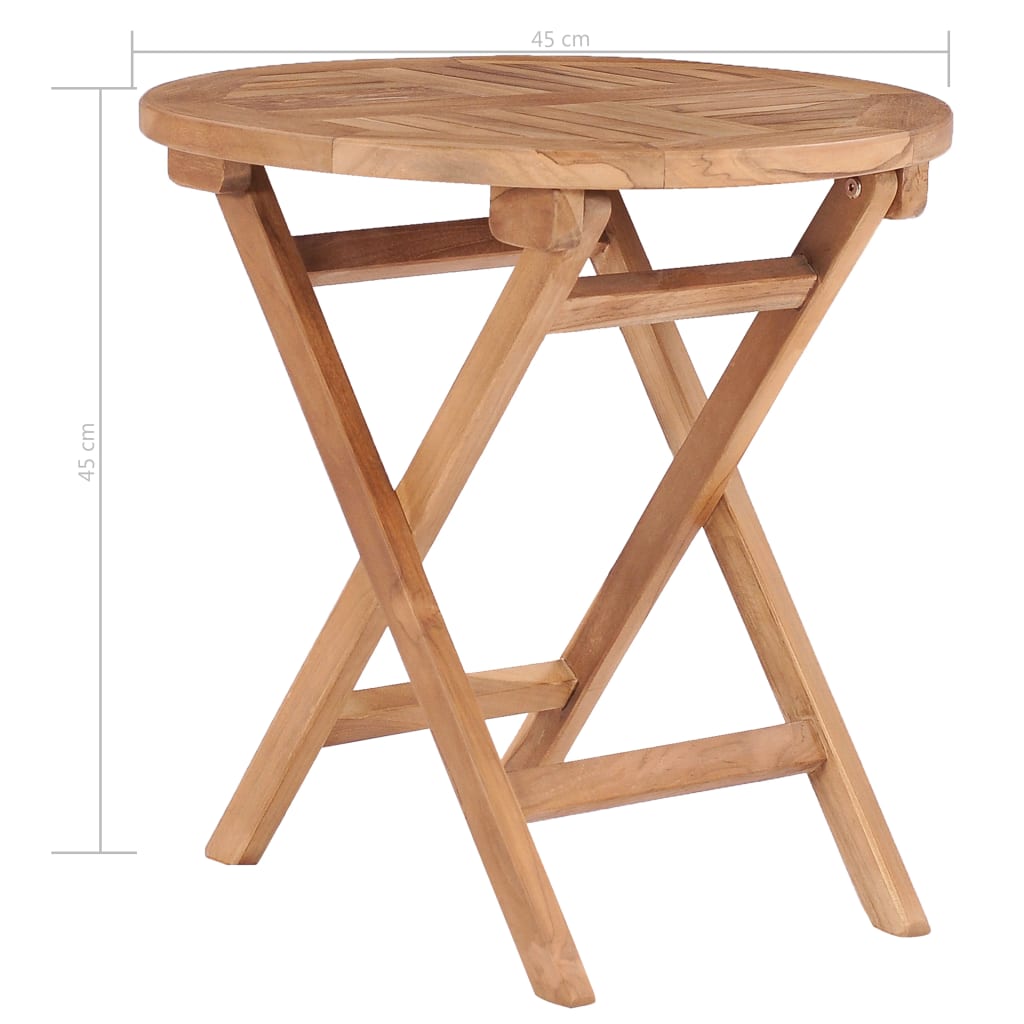 Kokoontaittuva puutarhapöytä 45 cm täysi tiikki - Sisustajankoti.fi