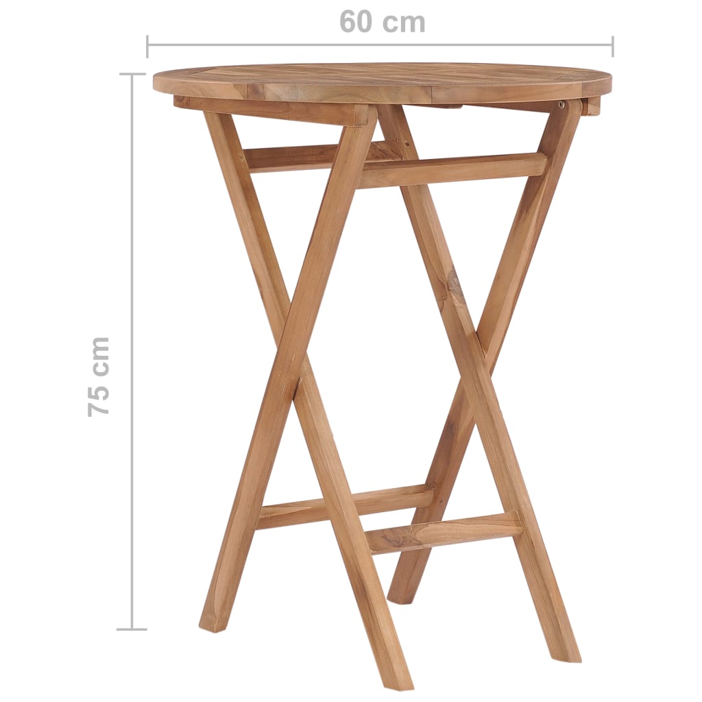 Kokoontaittuva puutarhapöytä 60 cm täysi tiikki - Sisustajankoti.fi