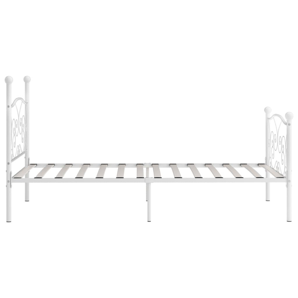 Sängynrunko sälepohjalla valkoinen metalli 90x200 cm - Sisustajankoti.fi