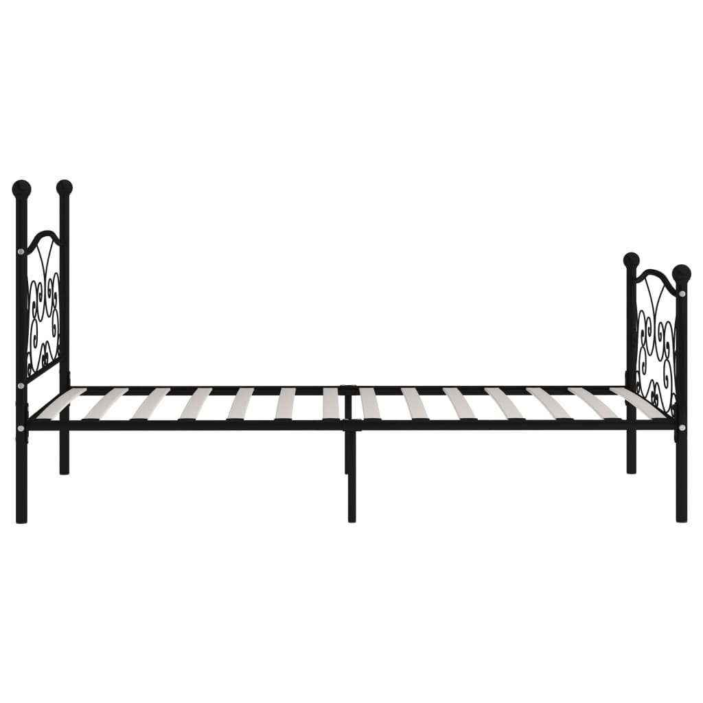 Sängynrunko sälepohjalla musta metalli 90x200 cm - Sisustajankoti.fi