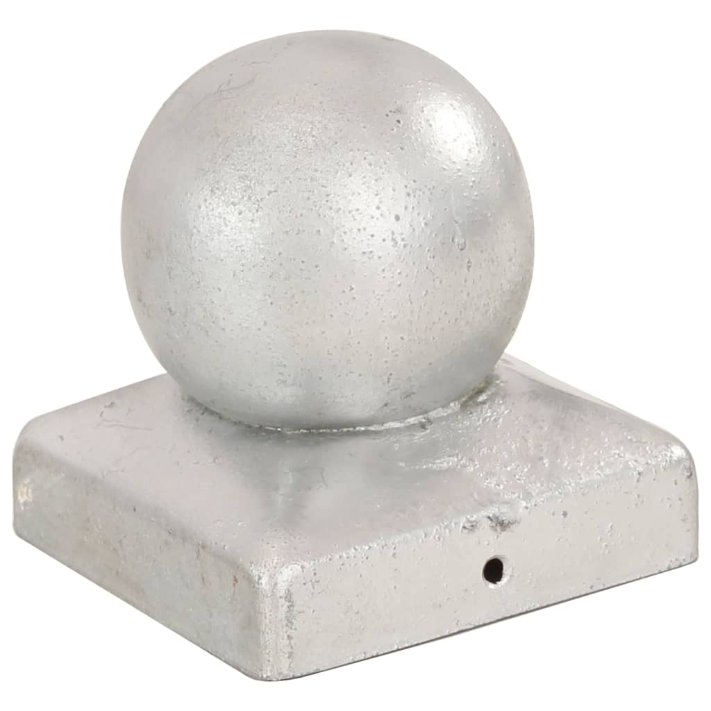 Pallon muotoiset tolpan kärjet 6 kpl galvanoitu metalli 71x71mm - Sisustajankoti.fi