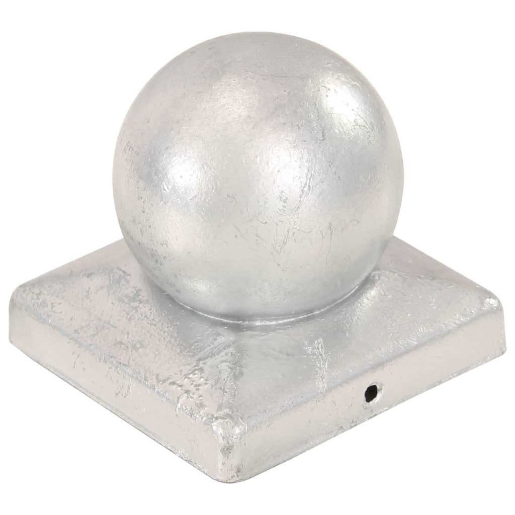 Pallonmuotoiset tolpan kärjet 6kpl galvanoitu metalli 101x101mm - Sisustajankoti.fi