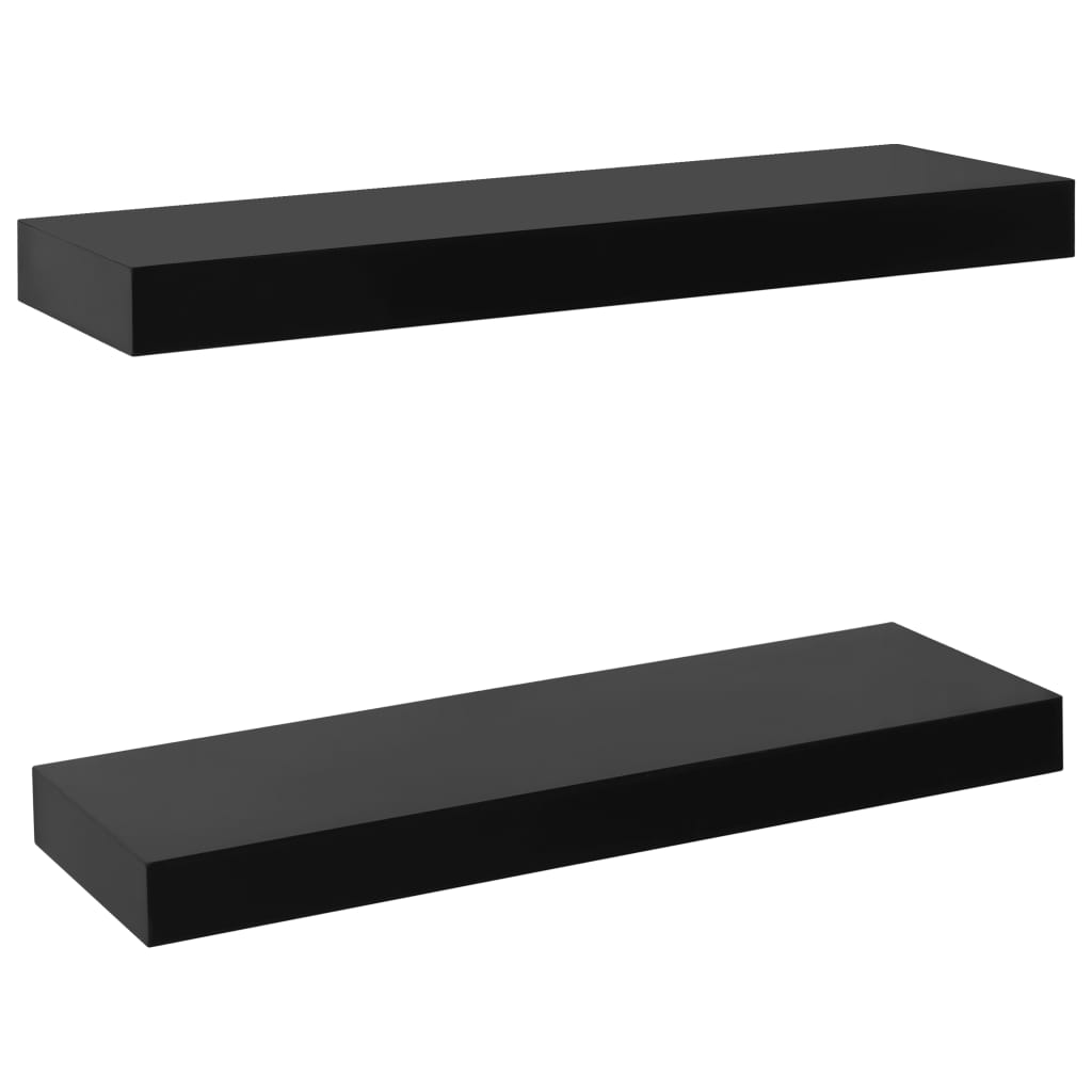 Kelluvat seinähyllyt 2 kpl musta 40x20x3,8 cm - Sisustajankoti.fi