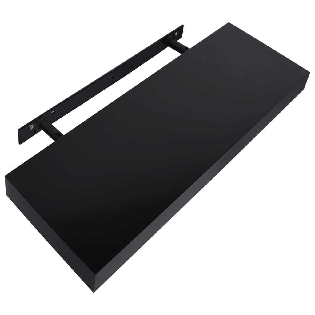 Kelluvat seinähyllyt 2 kpl musta 40x20x3,8 cm - Sisustajankoti.fi