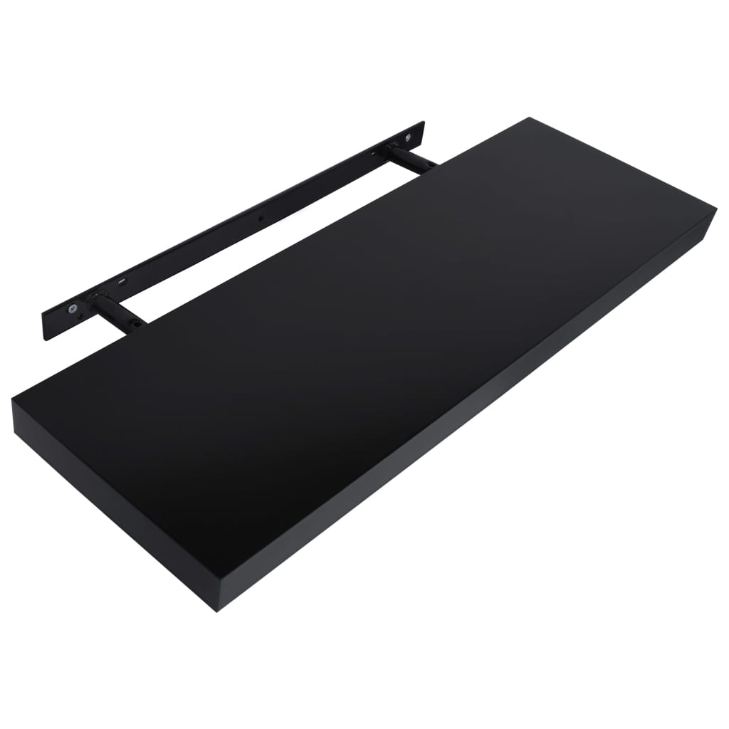 Kelluvat seinähyllyt 2 kpl musta 80x20x3,8 cm - Sisustajankoti.fi