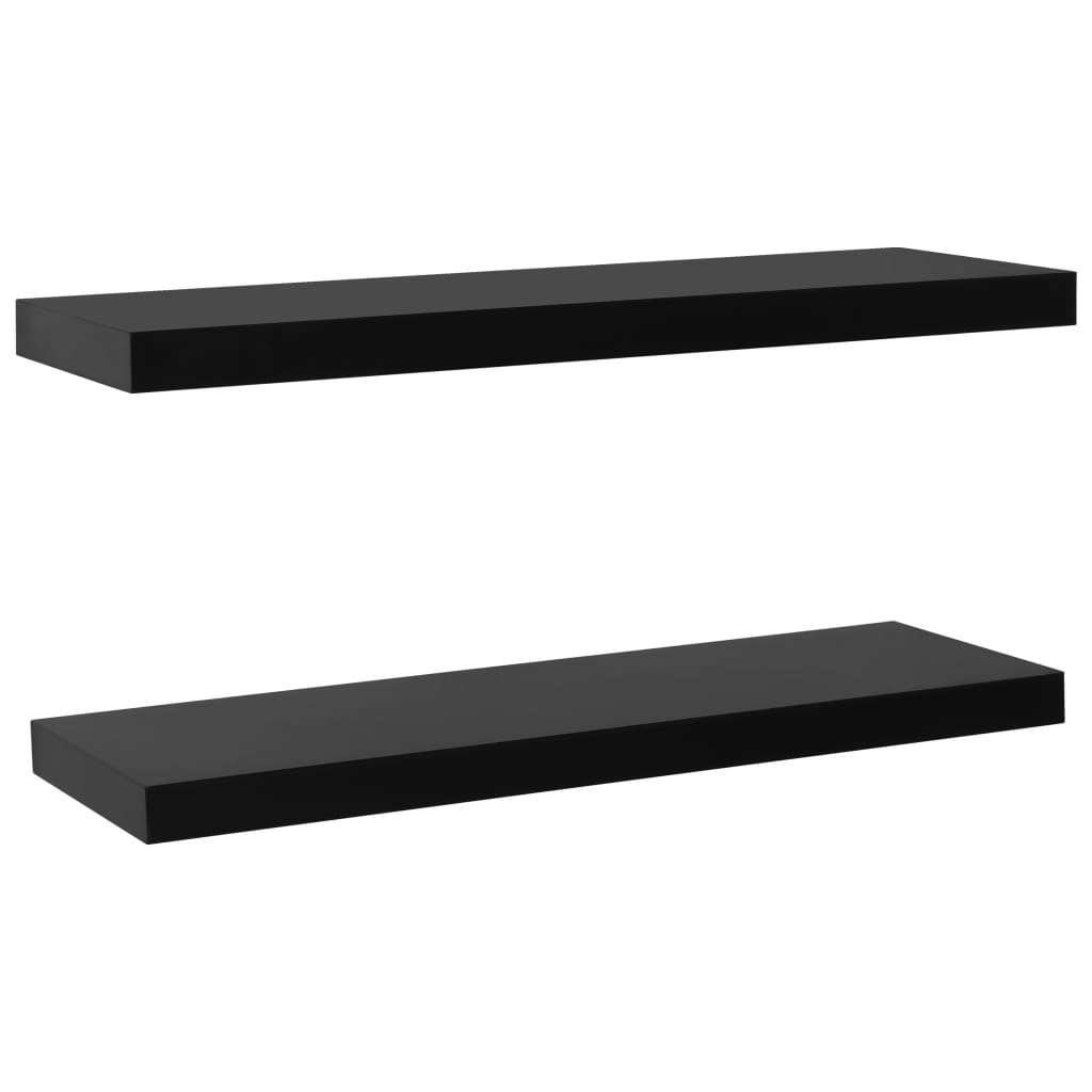 Kelluvat seinähyllyt 2 kpl musta 100x20x3,8 cm - Sisustajankoti.fi