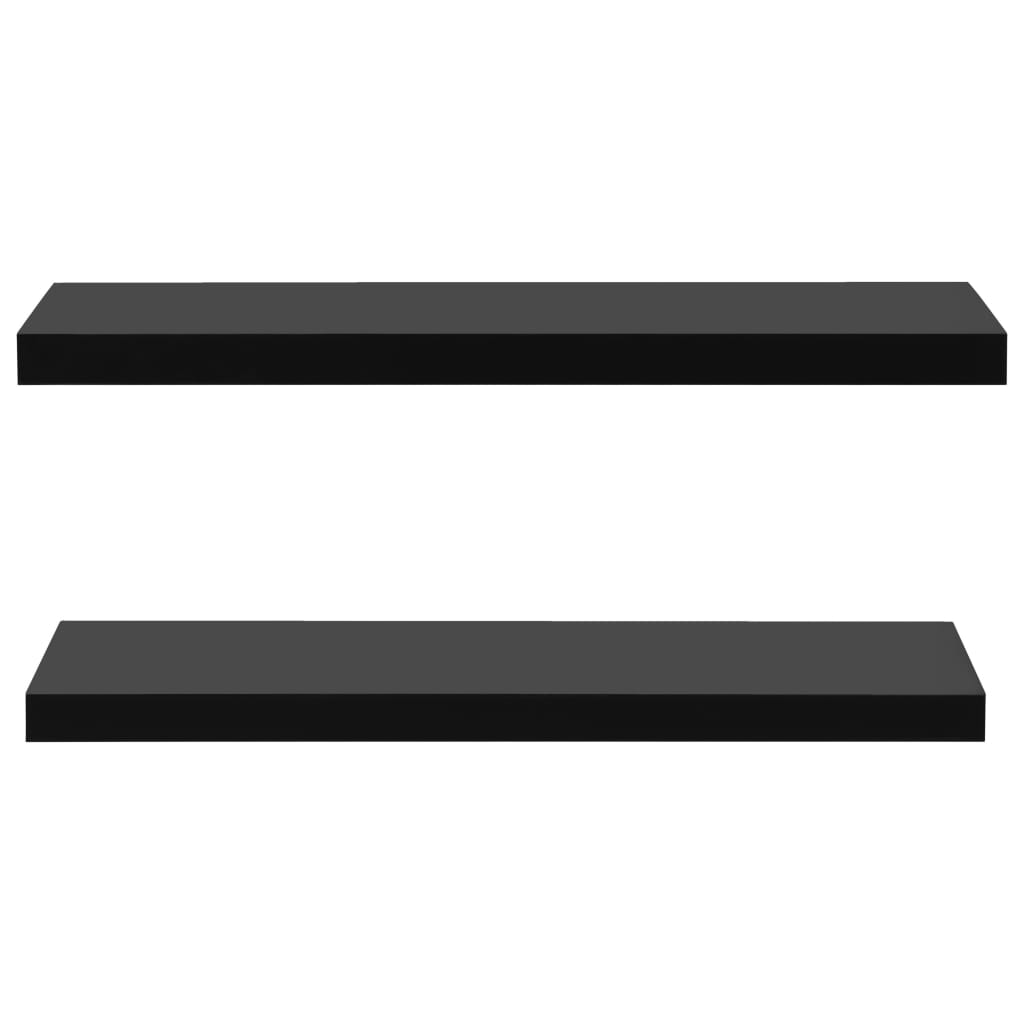 Kelluvat seinähyllyt 2 kpl musta 100x20x3,8 cm - Sisustajankoti.fi