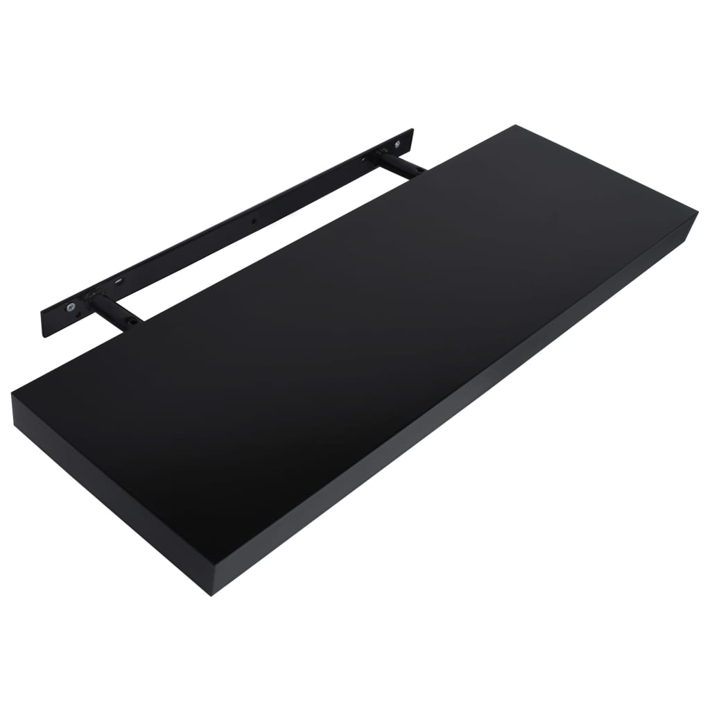 Kelluvat seinähyllyt 2 kpl musta 100x20x3,8 cm - Sisustajankoti.fi