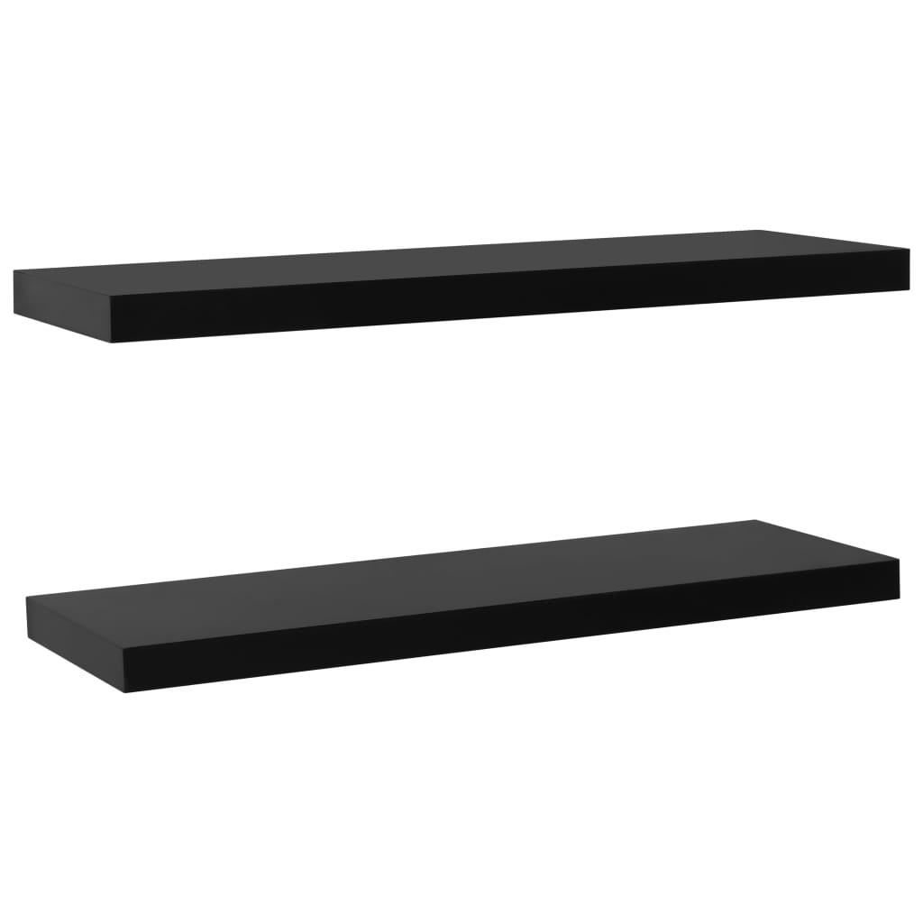 Kelluvat seinähyllyt 2 kpl musta 120x20x3,8 cm - Sisustajankoti.fi