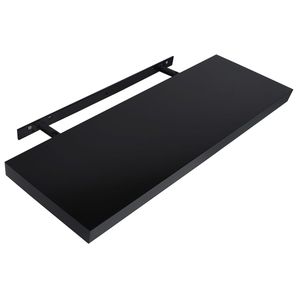 Kelluvat seinähyllyt 2 kpl musta 120x20x3,8 cm - Sisustajankoti.fi