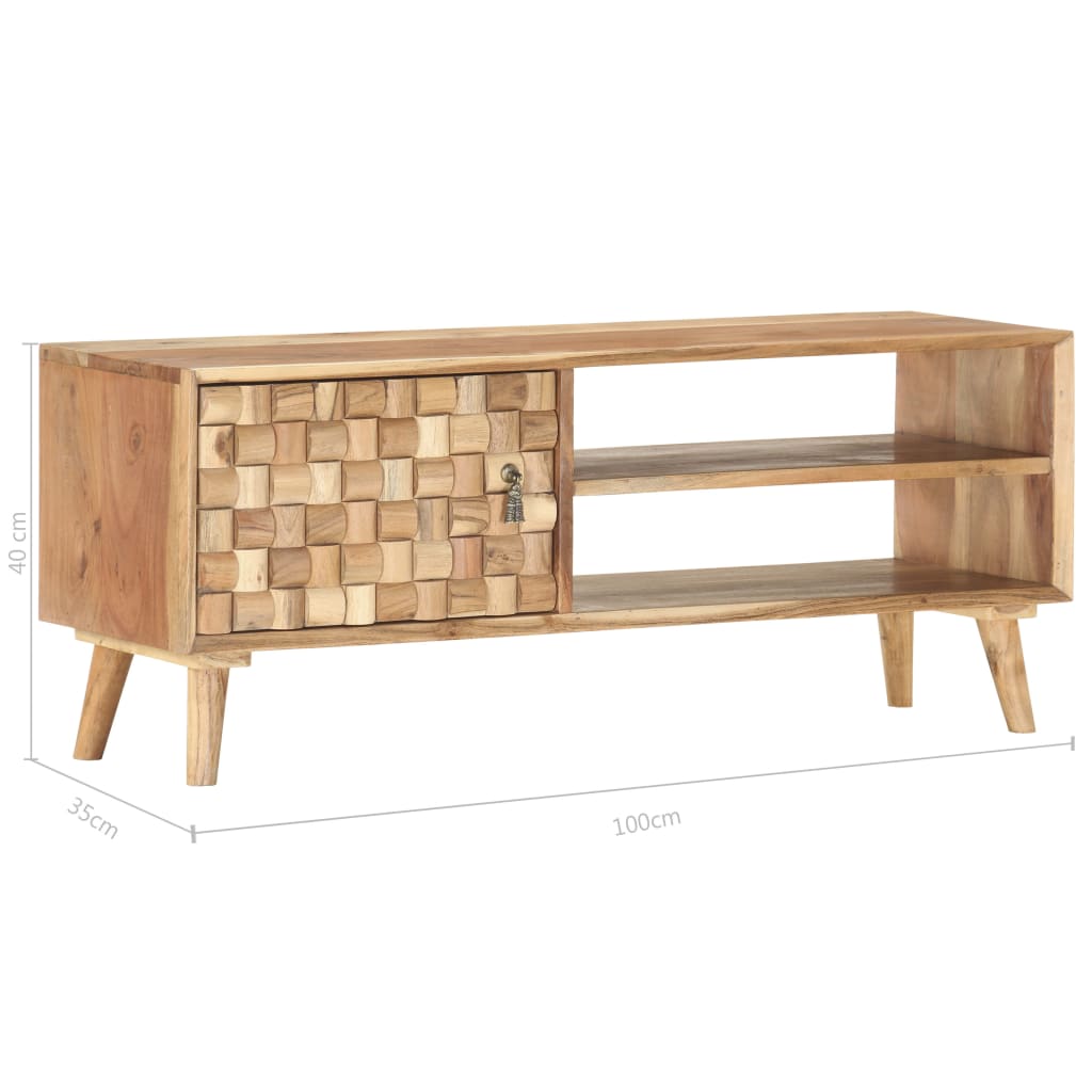 TV-taso 100x35x40 cm täysi akaasiapuu - Sisustajankoti.fi