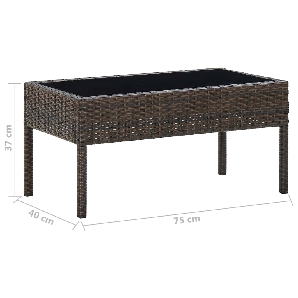 Puutarhapöytä ruskea 75x40x37 cm polyrottinki - Sisustajankoti.fi