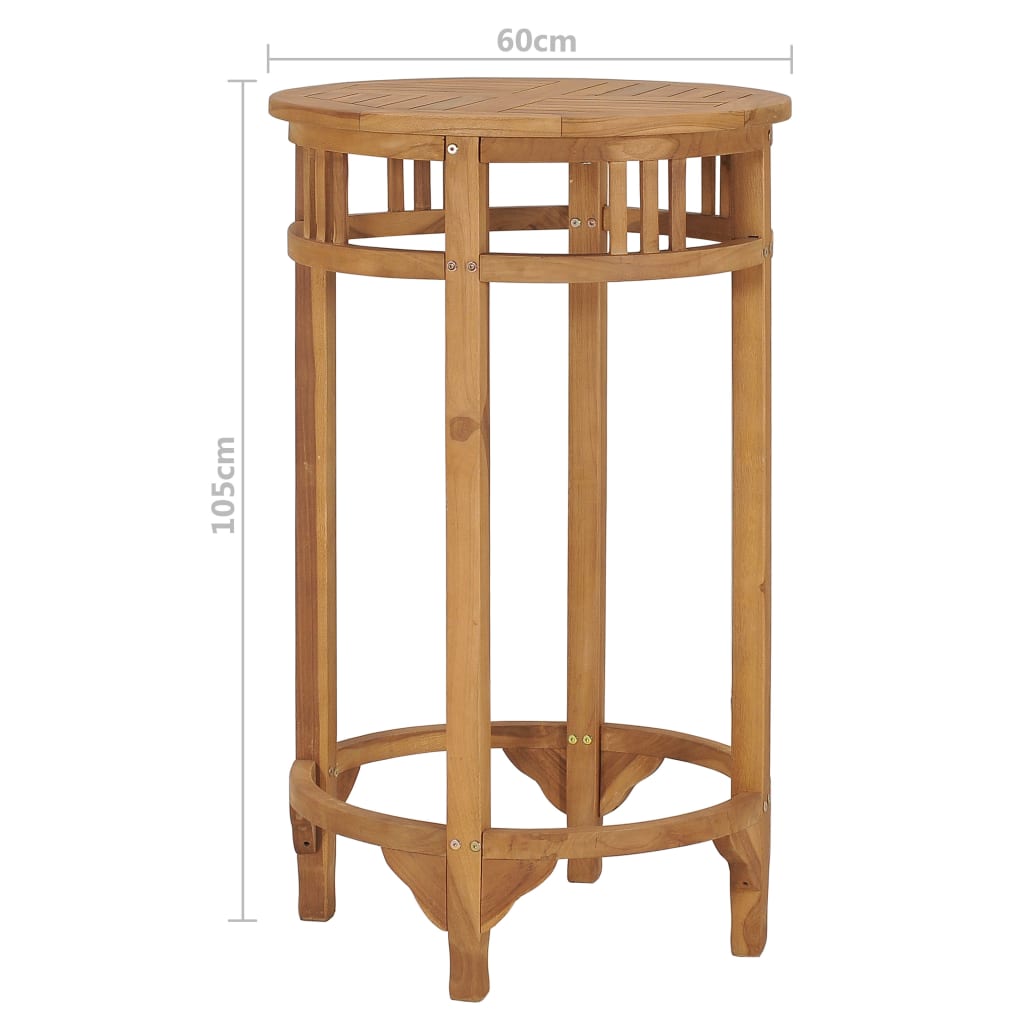 Baaripöytä Ø 60 cm täysi tiikki - Sisustajankoti.fi