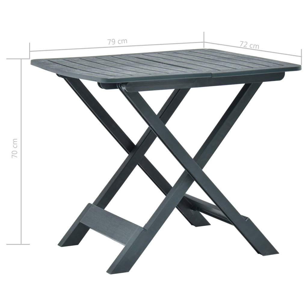 Kokoontaittuva puutarhapöytä vihreä 79x72x70 cm muovi - Sisustajankoti.fi