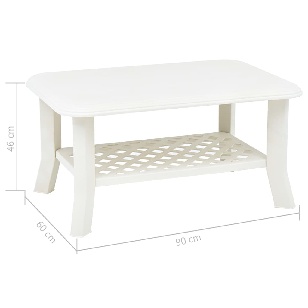 Sohvapöytä valkoinen 90x60x46 cm muovi - Sisustajankoti.fi