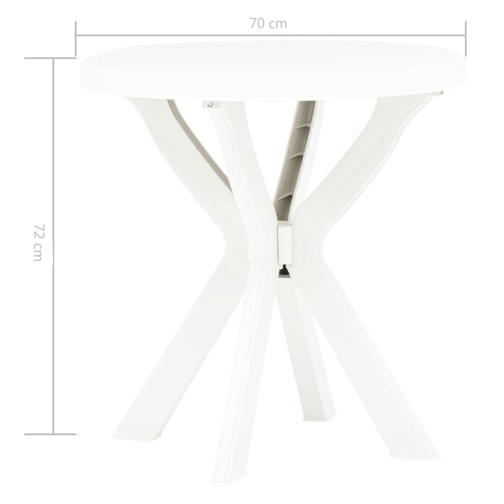 Bistropöytä valkoinen Ø70 cm muovi - Sisustajankoti.fi